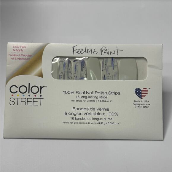 NWT Color Street "Feeling Paint" Pastel Blue With Darker Blue Accents - Picture 2 of 4